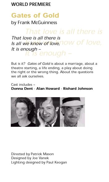 brochure from the Gate Theatre